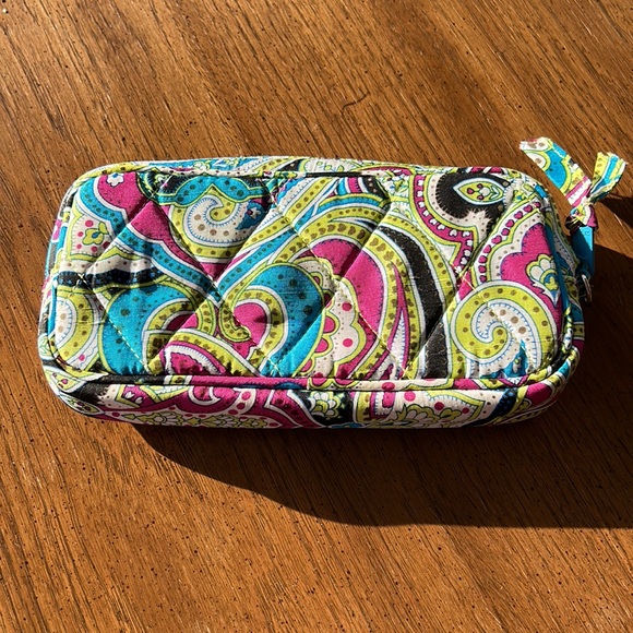 Vera Bradley silk paisley quilted clutch zipper pouch - Picture 2 of 5